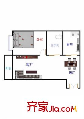 信义假日名城二期 1室 户型图