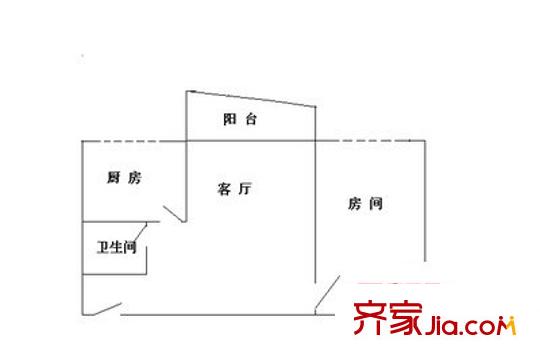劲嘉龙园印象 1室 户型图