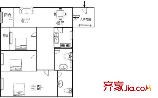 佳兆业可园 3室 户型图