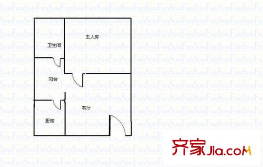 帝景峰 1室 户型图