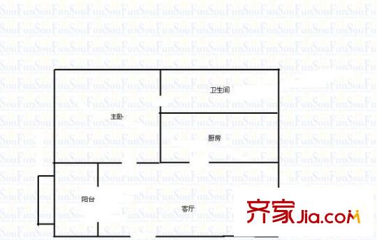 帝景峰 1室 户型图