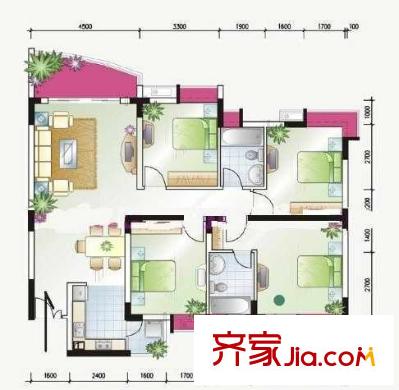 叠翠新峰 4室 户型图