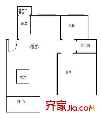 荣超花园 2室 户型图