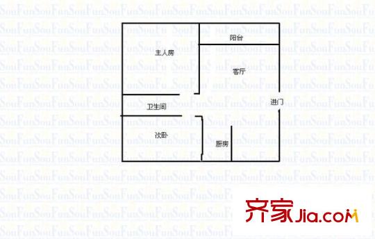 荣超花园 2室 户型图