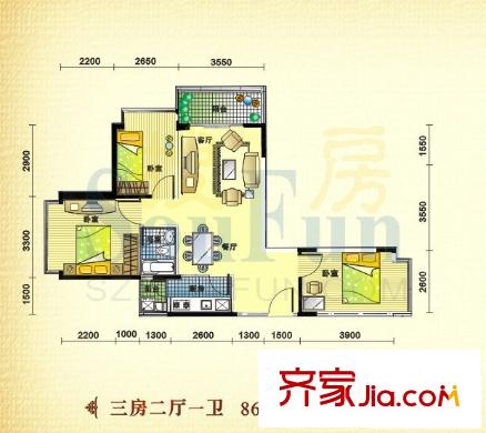 深圳 前海金岸 户型图2