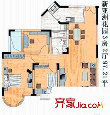 新亚洲花园 户型图