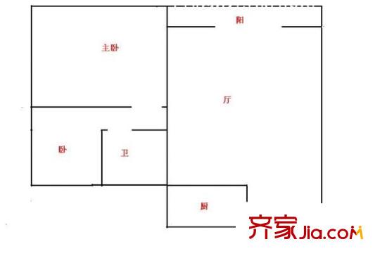 茂业城 2室 户型图