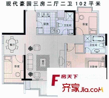 深圳 豪方现代豪园 户型图3