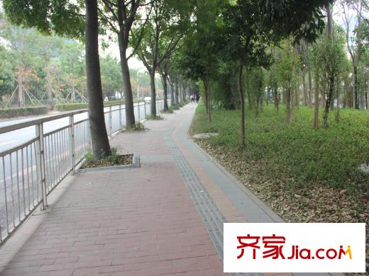博林天瑞两边的人行道
