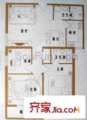 金海燕花园 3室 户型图