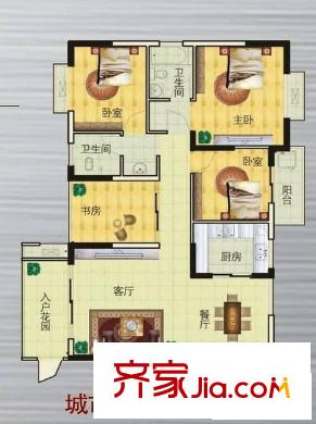 信义锦绣花园 4室 户型图