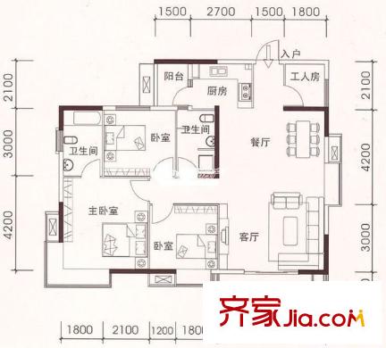 万科清林径 4室 户型图