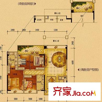 依云伴山 4室 户型图