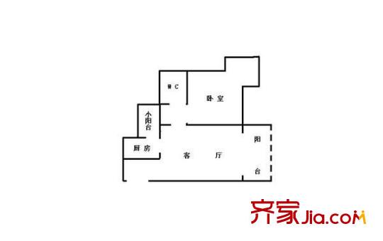 百合星城 1室 户型图