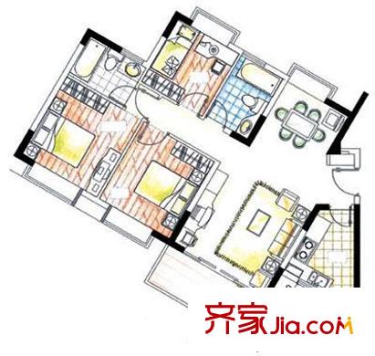 松坪村小区 户型图2