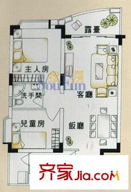 阳光花园 2室 户型图