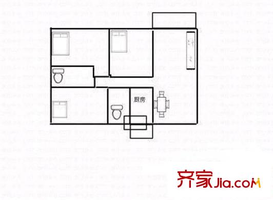 阳光花园 3室 户型图
