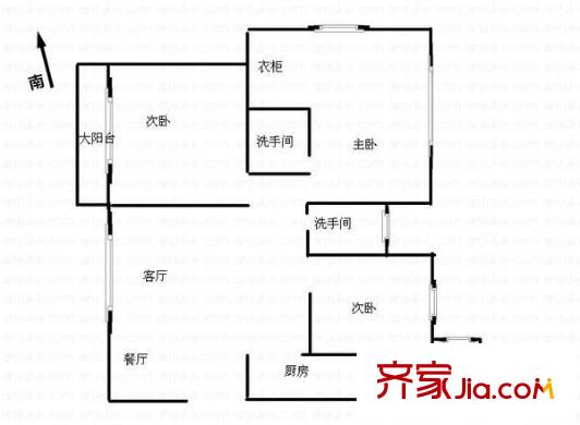 阳光花园 3室 户型图