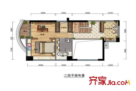 万豪掬月半山A3F 二层户型图 5室2厅3卫1厨