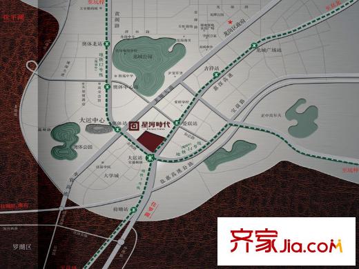 星河时代花园交通图项目区域规划图