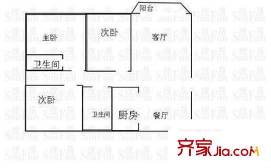 振业峦山谷 3室 户型图