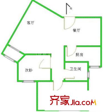 望京西园二区户型图户型图 2室2厅1卫1厨