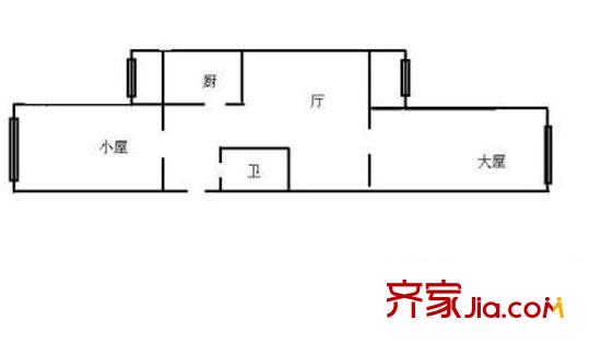 双桥小区户型图户型图 2室1厅1卫1厨