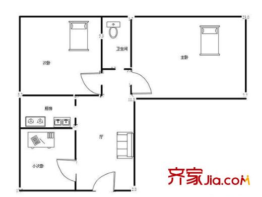 双桥小区 3室 户型图