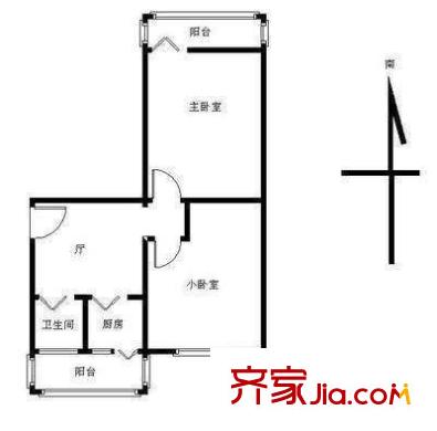 农展南里户型图户型图 2室1厅1卫1厨