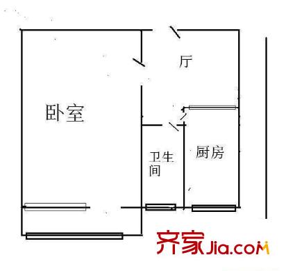 南沙滩小区 1室 户型图