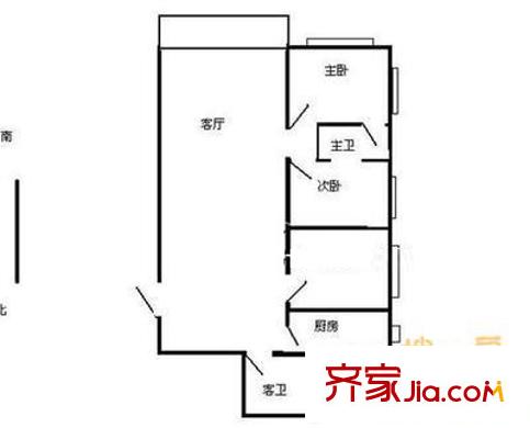 福顺里小区户型图户型图 3室1厅2卫1厨