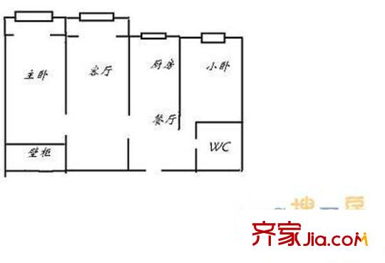 广渠门外大街户型图户型图 2室2厅1卫1厨