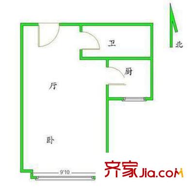 广渠门外大街户型图户型图 1室1厅1卫1厨