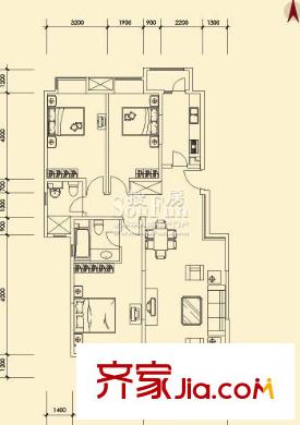 珠江御景户型图雍景豪庭户型 3室2厅2卫1厨