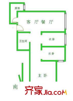 建茗苑户型图3室 户型图 3室2厅1卫1厨