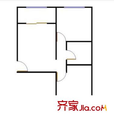 新华街六里户型图户型图 1室1厅1卫1厨