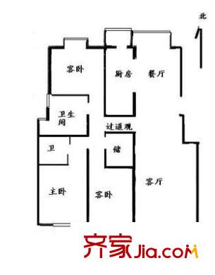 博雅西园 3室 户型图