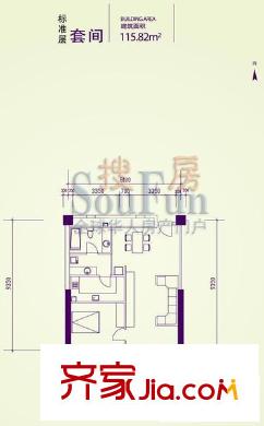 新金山户型图标准间套间户型图 1室1厅1卫1厨