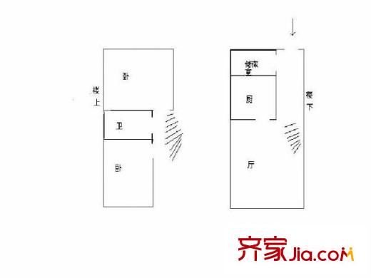 朝外MEN户型图户型图 2室1厅1卫1厨