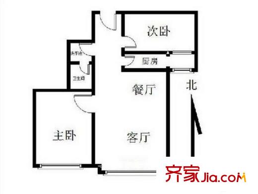 四方景园二区 2室 户型图