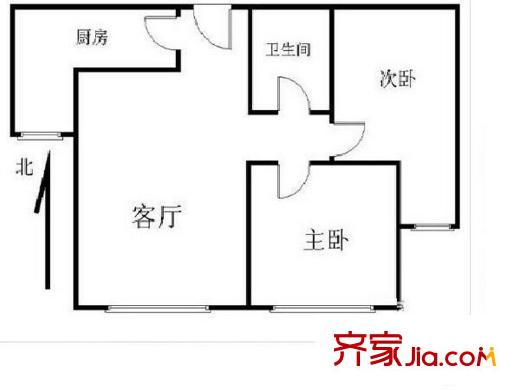 四方景园二区 2室 户型图