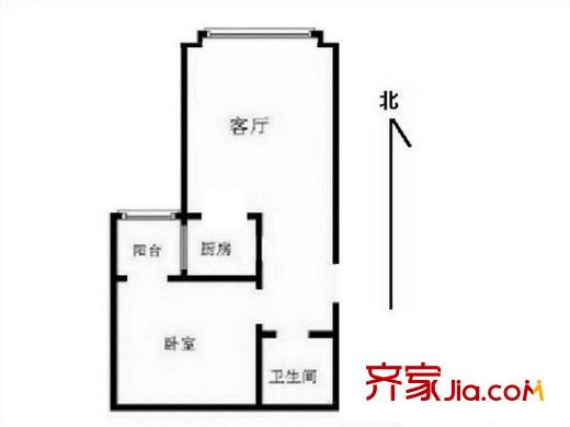 四方景园二区 1室 户型图