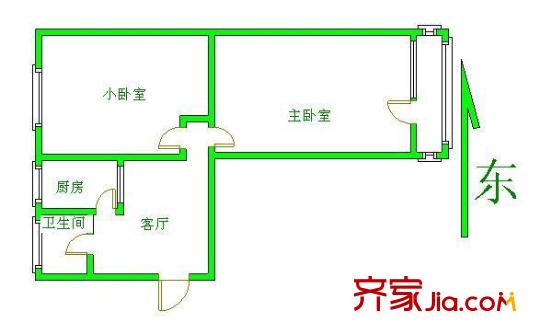 西罗园四区户型图户型图 2室1厅1卫1厨
