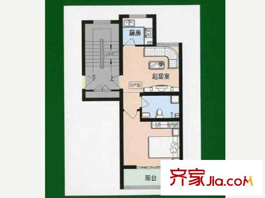 春江花苑戶型圖標(biāo)準(zhǔn)層G戶型 1室1廳1衛(wèi)1廚