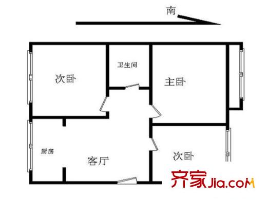 稻香园西里户型图户型图 3室1厅1卫1厨