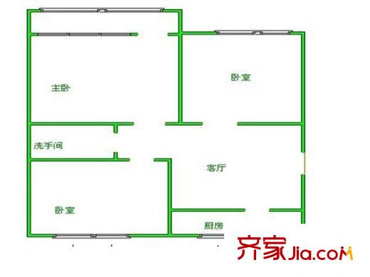稻香园西里户型图户型图 3室1厅1卫1厨