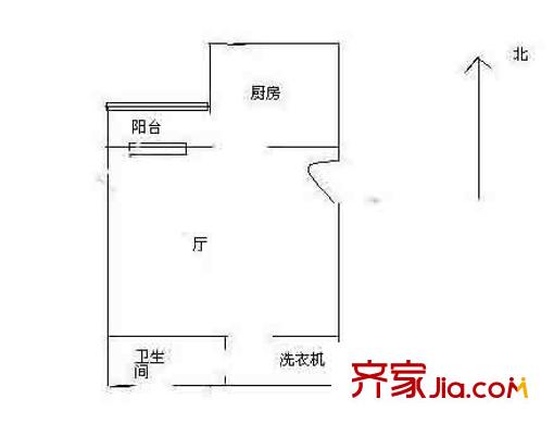 嘉园三里户型图户型图 1室1卫1厨