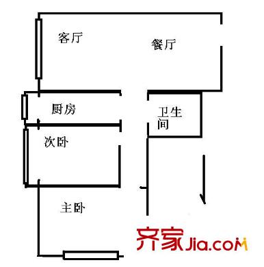 华芳园户型图2室户型图 2室2厅1卫1厨