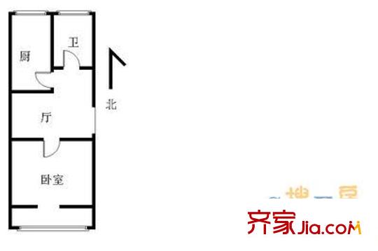 天泰定福苑 1室 户型图