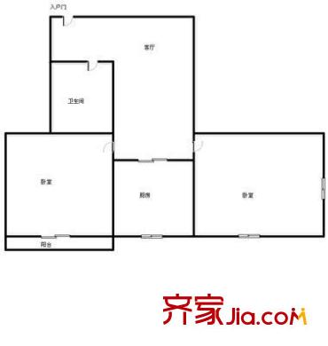 双花园南里二区户型图户型图 2室1厅1卫1厨